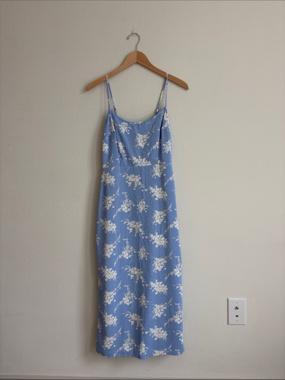 Abercrombie & Fitch Light Blue Floral Midi Slip Dress